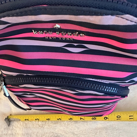 Kate Spade Pink and Black Striped Backpack - Picture 3 of 16